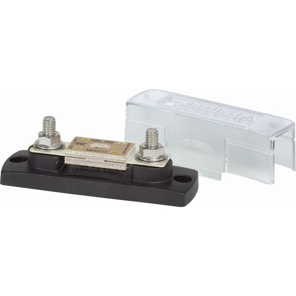 Blue Sea Bloc de Fusible 5005-BSS 32 Volts DC; 300 Amp; Utilise Fusible ANL; avec Couvercle de Protection