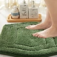 thumbnail image 2 of Extra Thick Bath Rugs for Bathroom - Anti-Slip Linen Set Mats Soft Plush Yarn Shaggy 100% Strong Polyester Living Room Bedroom Mat Water Absorbent(Green,24x36 Inches), 2 of 4