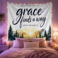 thumbnail image 2 of Keep Looking Grace with Finds Way Shine Through, Inspirational Illustration for Quote Lovers, Typography Wall Art, Housewarming Gift, Tapestry Wall Hanging for Bedroom and Dorm, 2 of 7