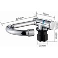 thumbnail image 4 of ABPETE Pro-Grade Fold-Down Camper Faucet,360° Swivel Brass Spout with Chrome Finish | Hot/Cold Mixer for RV Kitchens & Marine Decks (G9/16 Black Base Curve), 4 of 14