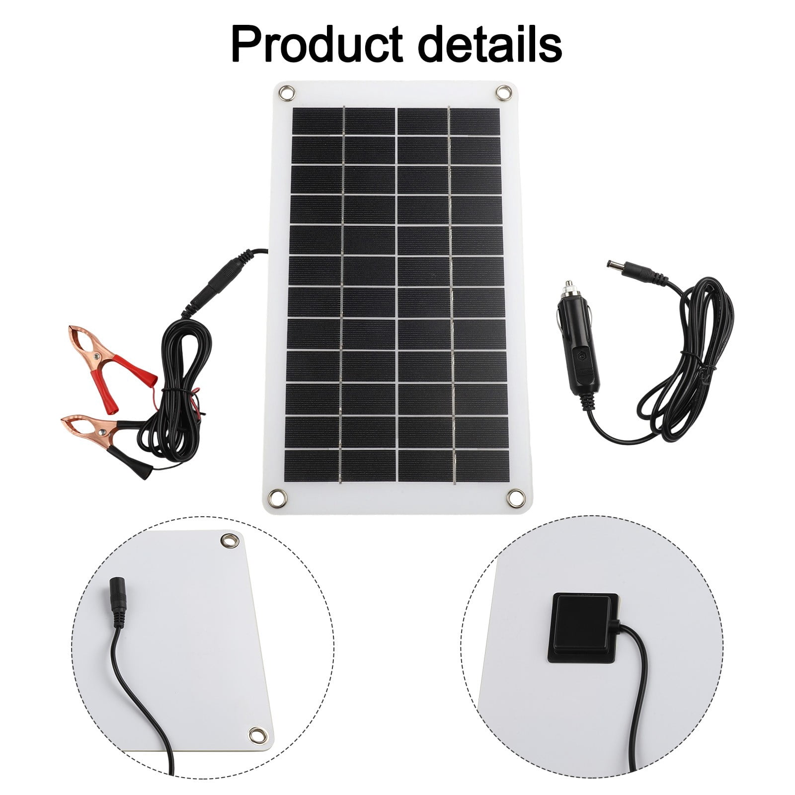 30W 12V Solar Trickle Charger Solar Panel Semi-Flexible Clip Car Charger