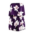 thumbnail image 6 of Shadoumai Women Off Shoulder Romper Strapless Floral Print Striped Beach Shorts Jumpsuit, 6 of 7