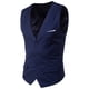 thumbnail image 1 of Chaleco de traje liso con cuello en V para hombre - Chaleco de boda ajustado - Chaleco formal de poliéster para negocios, tallas M-XXXXXXL, 1 of 8