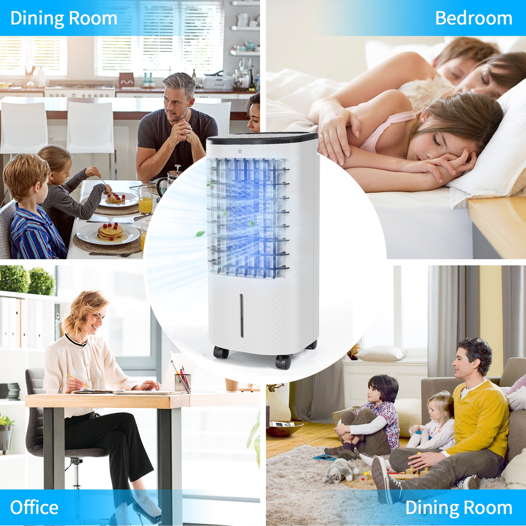SUGIFT 206 Evaporative Portable Air Cooler Fan & Humidifier, White