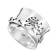 thumbnail image 5 of Anillo Giratorio De Plata Con Flores Para Mujer, Anillo De Meditación Con Banda Ancha Para Aliviar El Estrés Y La Ansiedad ANGGREK Stress and Anxiety Relief Wide Band Ring, 5 of 8