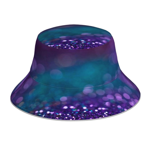 Balery Purple and Green Glitter Sombreros para el sol para hombre y mujer, sombrero de pescador con UPF 50+