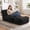 Black, variant on Fulsmile 66" Bean Bag Chair for Adults, Long Chaise Longue Connected with Folding Footrest, Comfortable Lazy Sofa for Bedroom Living Room Video Room, Stripe Grey