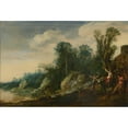 thumbnail image 3 of Moyses van Uyttenbroek 14x11 Black Modern Framed Museum Art Print Titled - Landscape with Dancing Bacchantes, 3 of 5