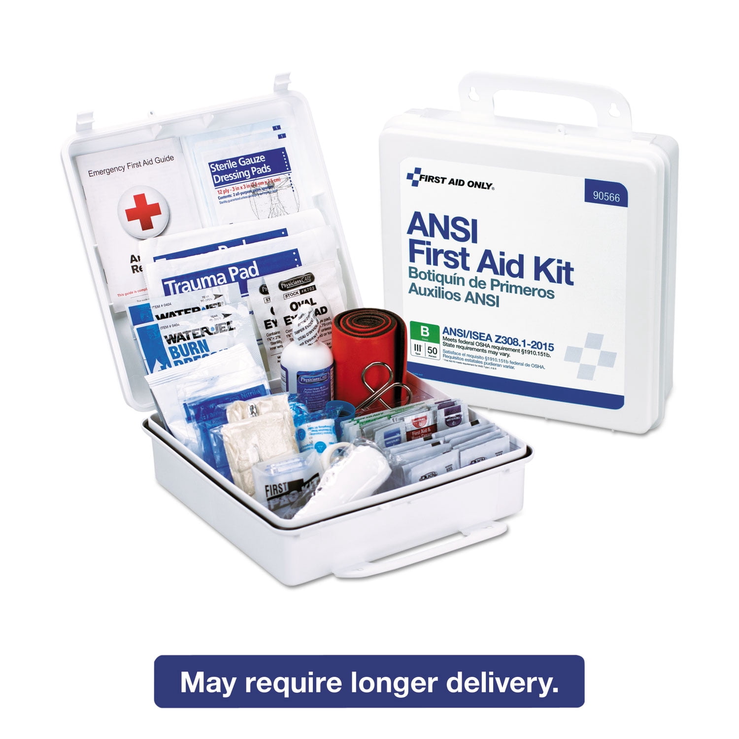 First Aid Only ANSI 2015 Compliant Class B Type III First Aid Kit for 50 People, 199 Pieces