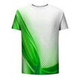 thumbnail image 5 of HKEJIAOI T-Shirt d'Été à Manches Courtes pour Hommes avec Imprimé Dégradé et Bordure Rayée, Col Rond, 5 of 5