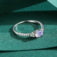 thumbnail image 2 of Womens Oval Ring Sterling Silver Ring Inlaid Crystal Ring Electroplated Fashion Ring Casual Pink Ring Gift for Her Silver Jewelry, 2 of 4