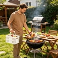 thumbnail image 3 of Foldable Plastic Grocery Basket with Handle, Collapsible Storage Crate for Shopping, Picnic & Home Organization, 3 of 6
