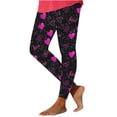 thumbnail image 3 of Feancey Prime Sales Today Women's Leggings Dressy Casual Heart Printed High Waist Yoga Pants Stretchy Skinny Tummy Control Sport Workout Tight Cute Quick Dry Leggings Hot Pink S, 3 of 8