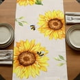 thumbnail image 5 of Sunflowers 90 Inch Table Runner, Farmhouse Bees Vintage Sunshine Summer Farmhouse Dresser Scarf Cotton & Linen Tablerunner for Dining/Kitchen Island/Holiday Party Décor 13" x 90", 5 of 9