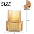 thumbnail image 7 of Amber Fluted Ribbed Glass Vase - 7.5 Inch Tall Vase for Fresh Flowers, Centerpiece Decor for Wedding, Living Room, Dining Table, Office, 7 of 7