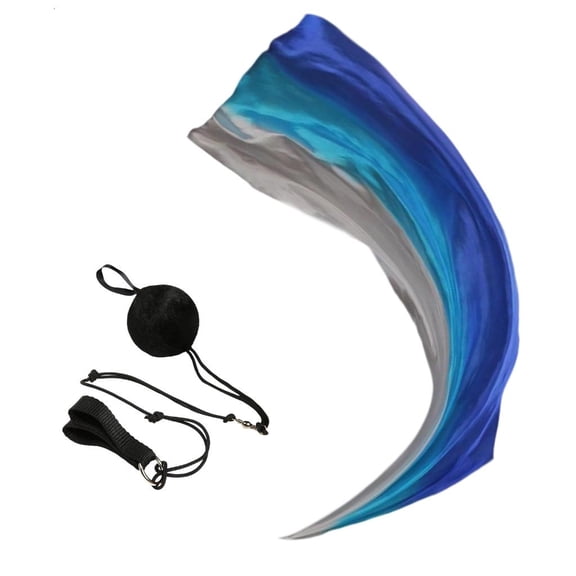 SDFGTstore 1Pc Silk Veil with Poi Ball Belly Dance Poi Streamer Throw Ball in Haka Dance