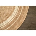 thumbnail image 6 of Kerala Sunrise Ivory Stripe Jute Rug 8' Round, 6 of 7