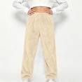 thumbnail image 2 of Nilvkv Girls Lounge Pants, Girls Sweatpants, Fleece Lined Joggers with Cuffed Legs and Elastic Waist Designed for Cozy Winter Warmth Beige 7-8 Years, 2 of 8