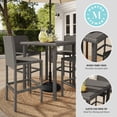 thumbnail image 4 of Martha Stewart 37" Square Indoor-Outdoor Patio Bar Height Table with Engineered Wood Top in Gray Rattan Wicker, 4 of 11