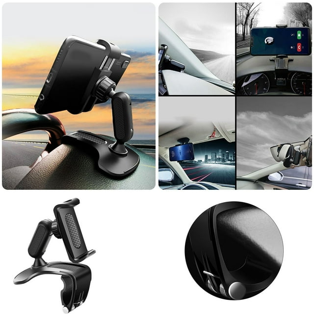 Oliegs Heated Blanket Car Instrument Clasp Car Mobile Phone Stand Rearview Navigation HUD Clip Rotates Car Mobile Phone Stand Chocolate