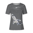 thumbnail image 4 of Women Tops under $5! Cagogo Womens Short Sleeve Graphic Tee Tops Dolphin Pattern Shirts Fashion Round Neck Dressy Tee Blouses Summer Casual Going Out Tops Blusas Casuales de Mujer Bonitas, 4 of 4