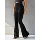 thumbnail image 5 of Pantalones acampanados de terciopelo dorado con cintura alta y color sólido sexys para mujeres europeas y americanas, 5 of 6