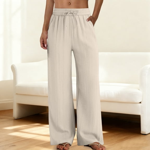 Kixjoy Womens Sweatpants Casual Loose Fit Wide Leg Sweatpant Drawstring Petite Fashion Pant Basic Lightweight Gym Jogging Pants for Women with Pockets, Navy XL