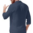 thumbnail image 4 of Camisas de Manga Larga con Botón de Solapa para Hombre de Ajuste Suelto Top de Moda de Bolsillo de Cardigan para el Verano, 4 of 9