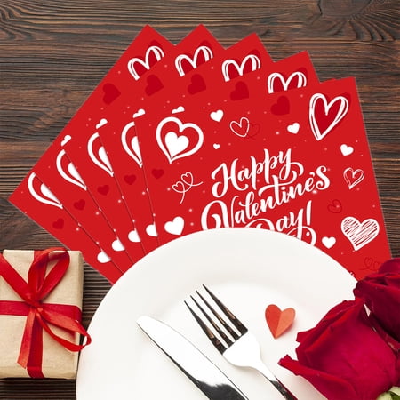 Yunuuuoa 2 Packs 20pcs Valentine s Day Heart Napkins Decorative Disposable Paper Handkerchiefs for Party Dinner Table Setting Romantic Celebration Supplies