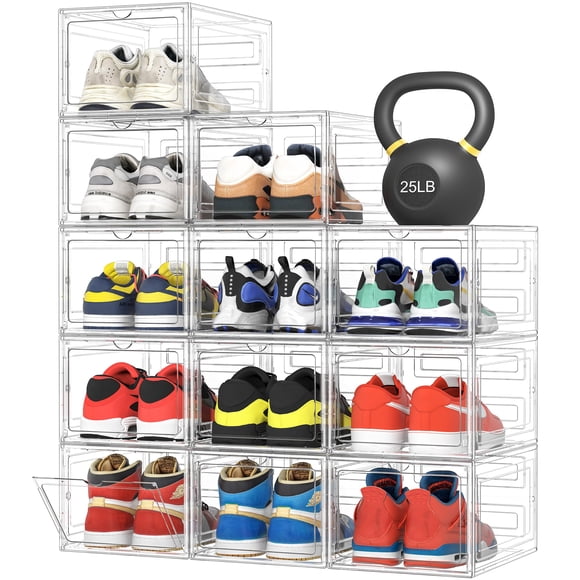 Caja organizadora de zapatos Pinkpum extragrande transparente apilable