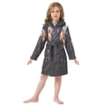 thumbnail image 6 of FORMRS Niños Bathrobe Unisex Hooded Robe Soft Plush Pajamas Sleepwear, Size 10-12T, Black Watercolor Space, 6 of 7