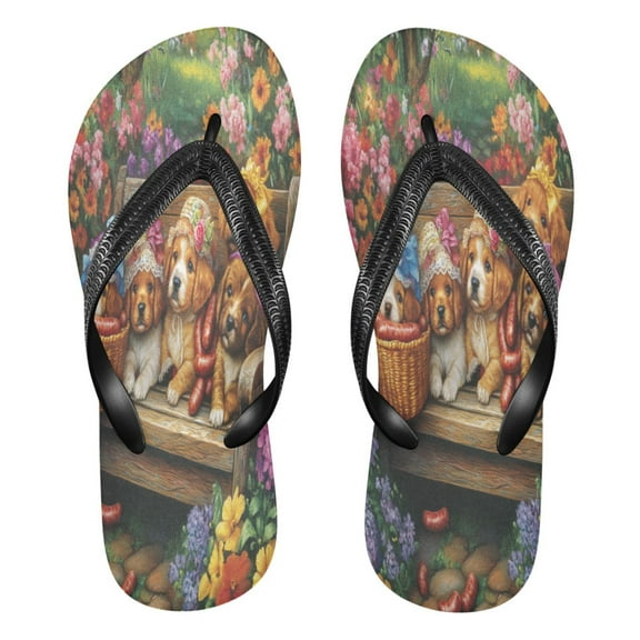 YAZAOOSummer Flip Flops Creatively Sunny Paws and Sausages Simple Beach Sandals
