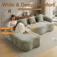 thumbnail image 5 of 104.7" Cloud Sectional Sofa, L-Shaped Chenille Fabric Modular Couch with Deep Memory Foam Seat, No Assembly Modern Curved Couch for Living Room, Green, 5 of 7