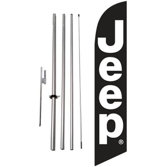 New JEEP Dealership Advertising Feather Flag Banner w/Pole kit and Ground Spike