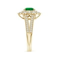 thumbnail image 3 of ANGARA Ornate Round Lab Grown Emerald Halo Engagement Ring for Women in 14K Yellow Gold (Size-6.5mm) | May Birthstone, Birthday, Anniversary, Jewelry Gift for Women | Lab-Grown Emerald Ring, 3 of 9