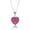 Pink, variant on AVORA 925 Sterling Silver White Crystal Heart Pendant Necklace with 18" Chain