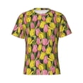 thumbnail image 3 of Naloa Tulips Flowers Men's T-Shirt Sport T-shirt Men's Basic Tee Casual Men's Shirt, Round Neck, Short Sleeves - X-Large, 3 of 5