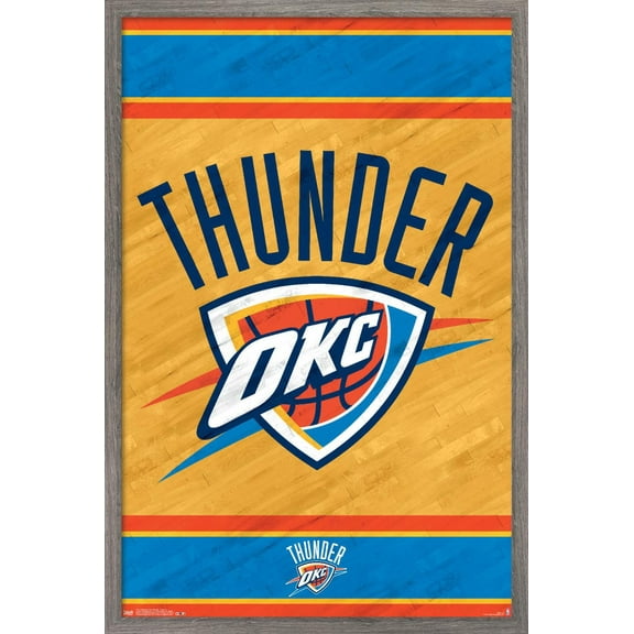 NBA Oklahoma City Thunder - Logo 14 Wall Poster, 14.725" x 22.375", Framed
