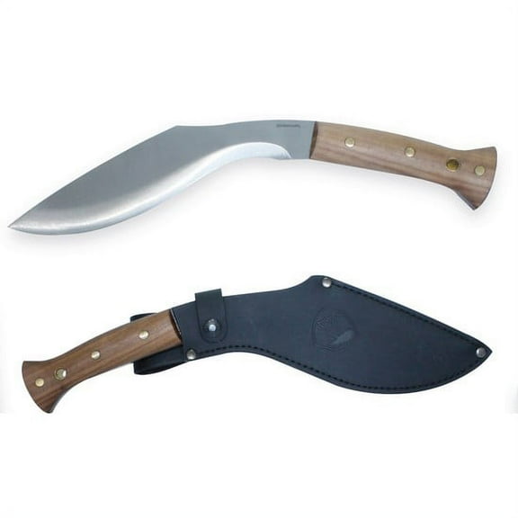 Condor CTK1813-10HC Walnut Kukri Fixed Blade Knife w/ Leather Sheath