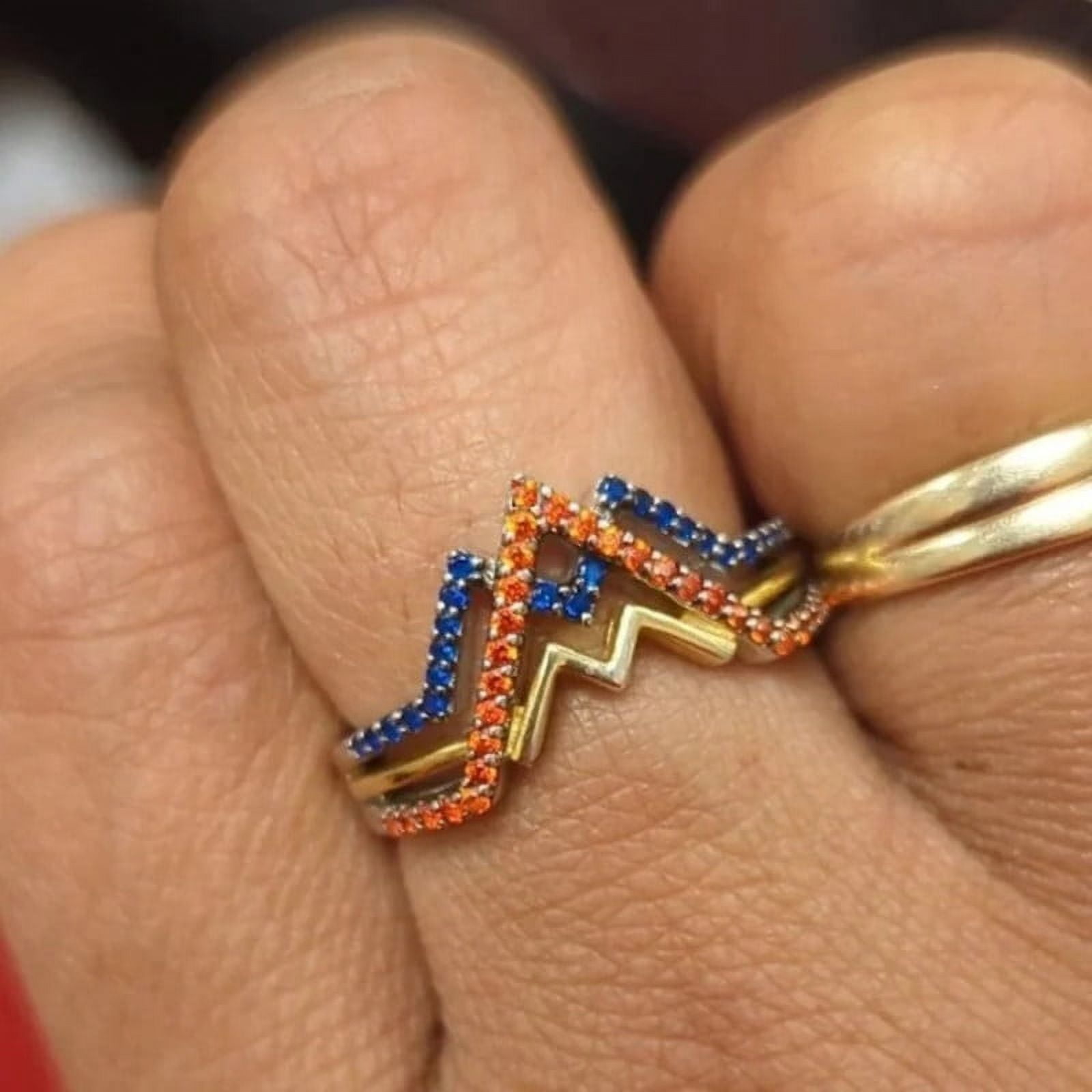 Red Garnet & Blue Sapphire Ring – Wonder Woman Inspired Promise & Engagement Ring in 925 Sterling Silver | Fine Jewelry for Women