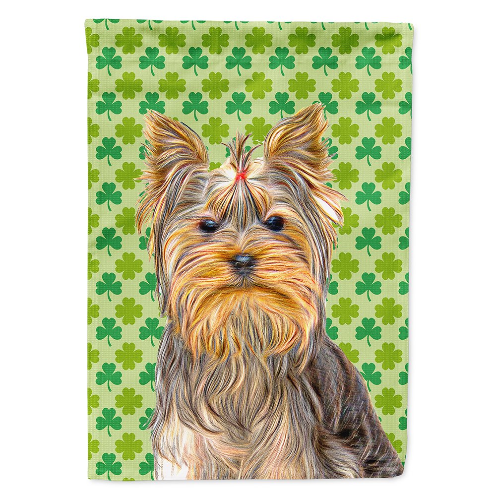 St. Patrick's Day Shamrock Yorkie / Yorkshire Terrier Garden Flag