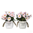thumbnail image 1 of CasaVibe 2 Pcs Artificial Flowers Potted European Style Design Silk Daisy Arrangements Bonsai House Office Restaurant Table Centerpieces Windowsill Decor Daisy, 1 of 6