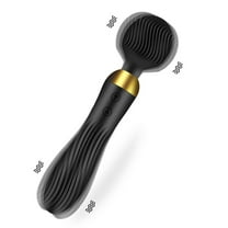 XBONP Handheld Massager Wand Dual Motors Vibrator Wand, Quiet & Waterproof, 18 Patterns for Tension Relief, Muscle, Back, Soreness Black