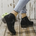 thumbnail image 5 of Caqnni Women Chelsea Boots Black Buckle Ankle Boots Fashion Soft Flat Booties for Female Fall Winter Ankle Boots (9.5,Black), 5 of 6
