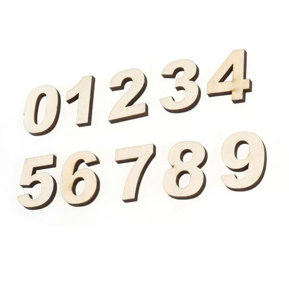 Raindrops Set of 10 Wooden Number Prop Wood Craft Number 0-9 Self-paste Boxwood
