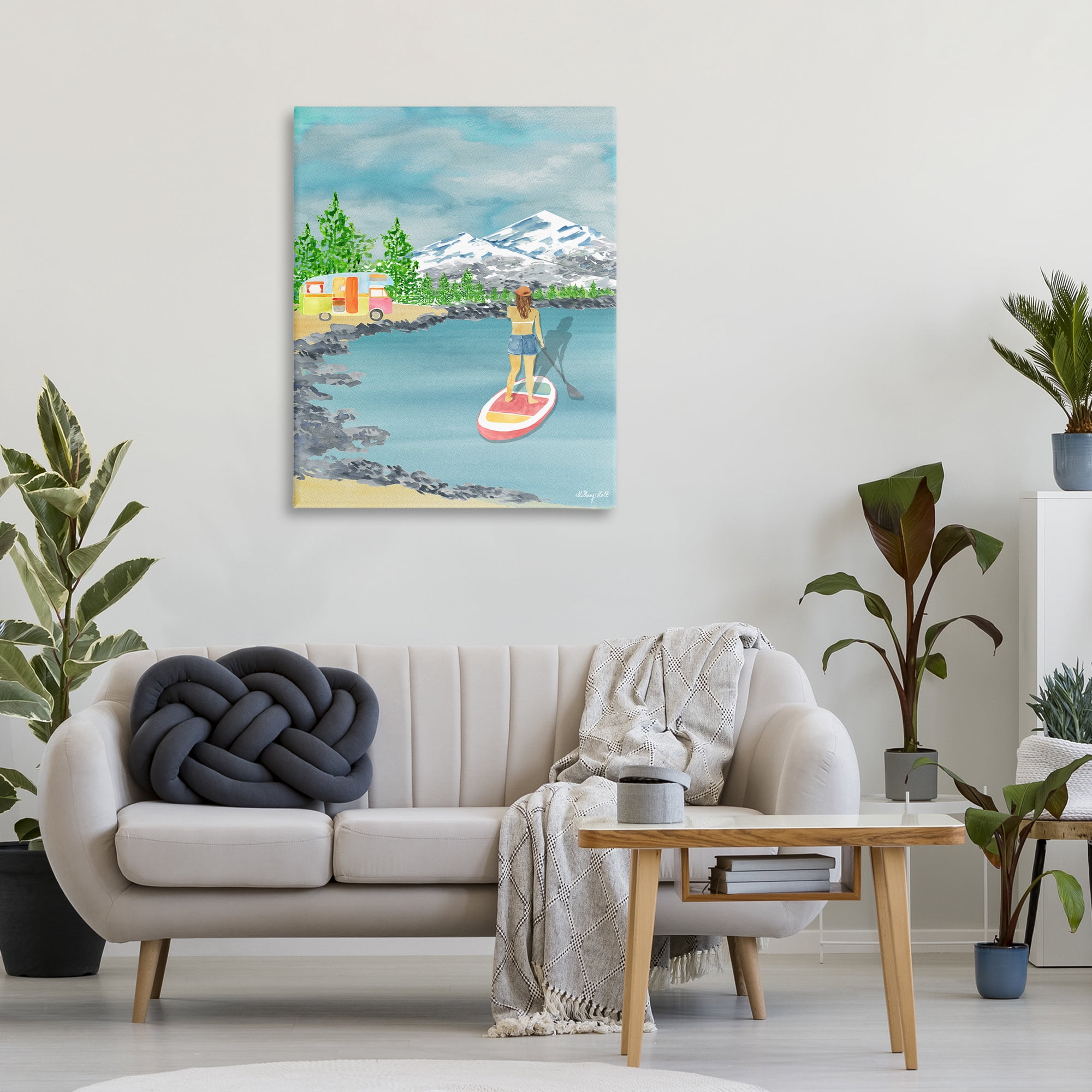 Stupell Industries Lake Tahoe Paddle Boarding Canvas Wall Art, design by Hillary Holt