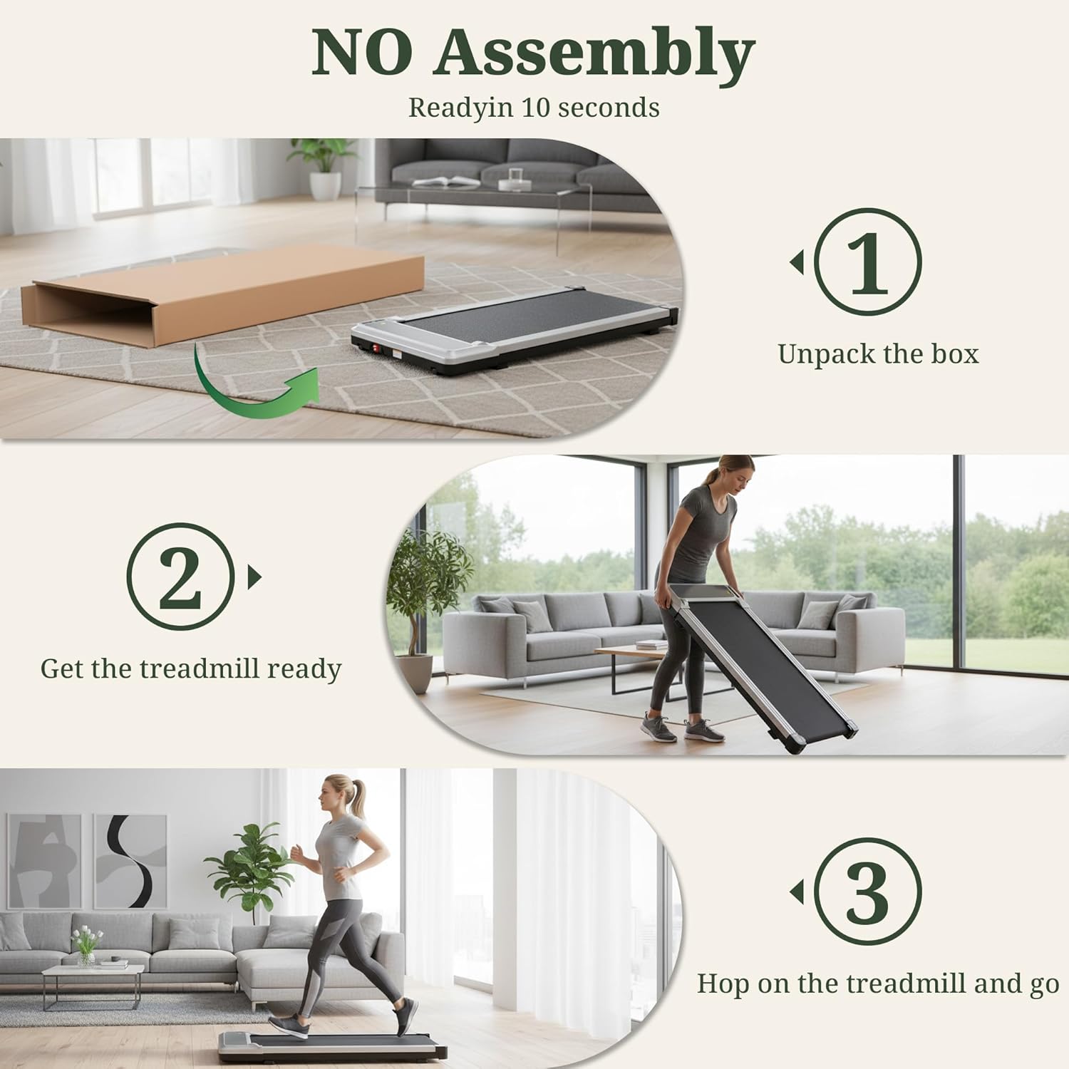 LIFERECORD Walking Pad Under Desk Treadmill - 1.75HP Ultra Quiet Portable Walking Machine with Smart App & Remote Control for Home Office, Silver