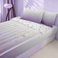 thumbnail image 2 of Homewish White Purple Ombre Zipper Full Size Comforter Sets with Fitted Sheet and 2 Pillowcases for Girls, Metallic Gold Zipper Bedding Set, 2 of 7