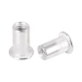 thumbnail image 4 of 110 Pcs M5 Silver Tone Aluminum Alloy Car Auto Flat Head Rivet Nut Threaded Insert, 4 of 6