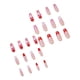 thumbnail image 5 of 24 Uds. de uñas postizas a presión con pegamento reutilizable para extensión de uñas, uñas postizas de corazón de melocotón francés a la moda, 5 of 9